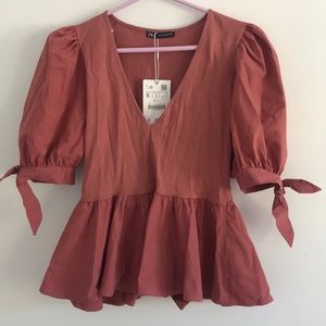 Brand new dusty rose Zara blouse
